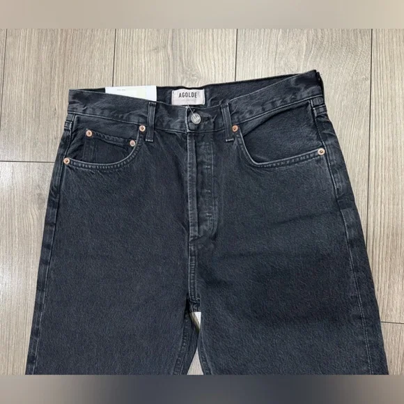 NWT AGOLDE FRAN JEAN LOW SLUNG EASY STRAIGHT in Black Tea Sz 26 - Picture 5 of 14